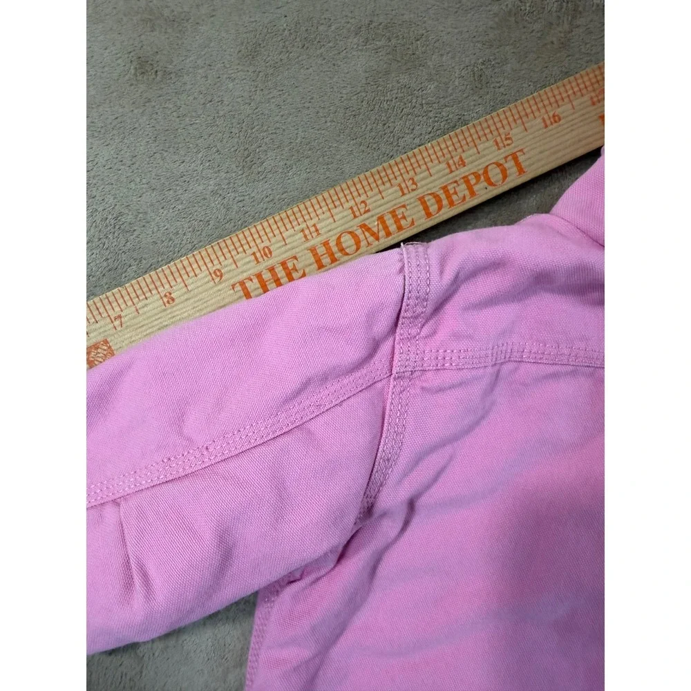 Carhartt Sherpa Lined Hooded Duck Girls 2T Pink Canvas Jacket Coat Good - Picture 13 of 14